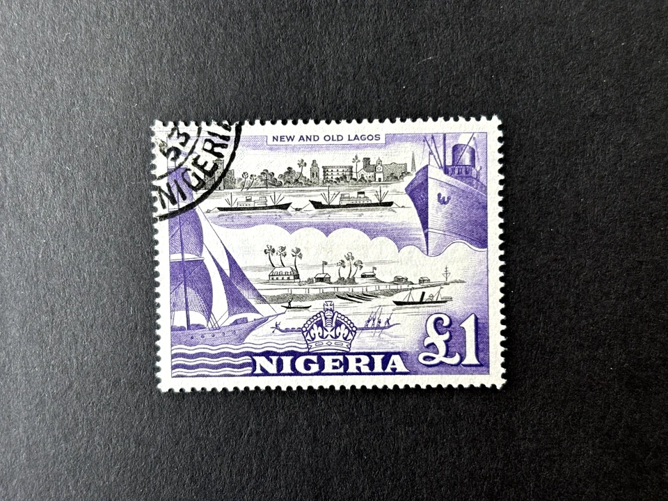Nigeria: 1953, juego definitivo £1, muy bien usado Foto 1 de 1