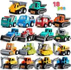 JOYIN 18 Pcs Pull Back Car Assorted Mini Truck Model Car Vehicle Set for Toddler