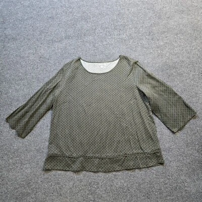 WinterSilks Топ женщин размер XL серый Lyocell 3/4 рукав геометрический карьера повседневный - Изображение 1 из 4