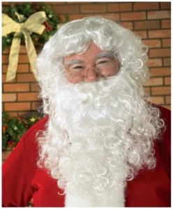 Rubie's offizieller Weihnachtsmann für Erwachsene Bart und Perücke weiß - Bild 1 von 6