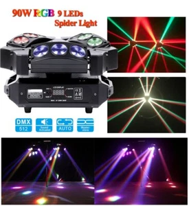 90W RGB 9LEDs Spider Stage Moving Head Light DMX Sound for Bar Party Disco Night - Picture 1 of 12
