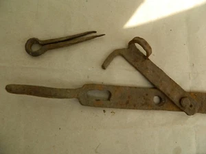 Large Antique Farm 19th Century 22.44" Forged Iron Door Latch - Picture 1 of 5