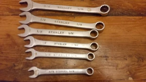 Vintage Stanley 6-teiliges SAE Schraubenschlüssel-Set Made in USA - Bild 1 von 2