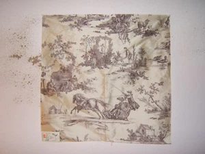 Lee Jofa, Seasons Silk, Romantic Toile, Remnant,25" W X 25" L, Color Taupe - Picture 1 of 1