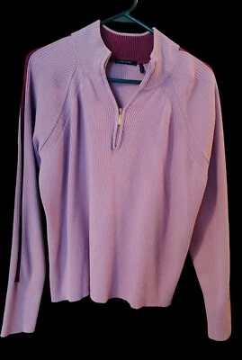 Daisy Fuentes Women's 1/4 Zip Lavender Long Sleeve Sweater - Image 1 of 4