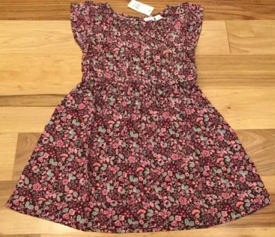 Vestido Floral Gap Niñas X-Pequeño (4-5) Suave Borgoña y Rosa. Nuevo con etiquetas Foto 1 de 3