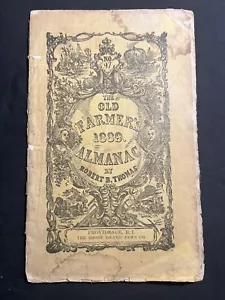 1889 Old Farmers Almanac Robert Thomas Calendar Riddles Wit Humor New England  - Picture 1 of 8