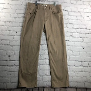 Rowm Pants Men 34x30 (Actual 34x28) Brown Straight Leg Mid Rise Logo Pockets - Picture 1 of 17