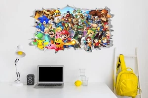 Super Smahs Bros Wall Decor Decal vinyl decor mural 3D smash - Picture 1 of 1