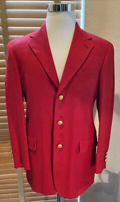 TOMMY HILFIGER Red Silk Blazer Blazer Sport Coat Jacket Size 37R          P14231 - Image 1 of 4