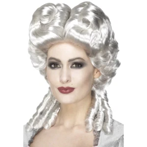 White Marie Antoinette Wig Halloween Baroque Fancy Dress Ladies Accessory - Picture 1 of 1