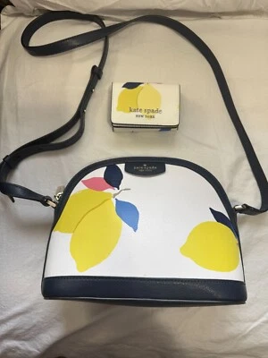 Kate Spade New York Lemon Print Dome Style Crossbody Bag With Matching Compact W - Image 1 of 4