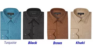 Camisa de hombre George Style 100% algodón de lunares Cuello y Cardigan 617 - Imagen 1 de 6