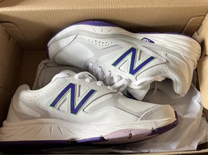 New Balance Women’ US Size 8.5 #WX824WV1 White and Purple  Sneakers - Picture 1 of 9