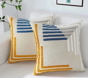 Funda Almohada Decorativa Moderna, Textura Bordada 18"x18" (2) - Imagen 1 de 7