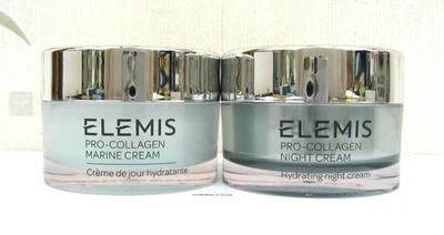 Elemis Pro-Collagen Marine Cream & Pro Collagen NIght Cream 50ml X 2 New Unboxed
