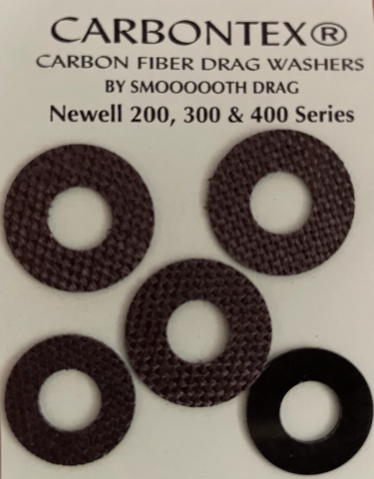 SMOOTH DRAG NEWELL 200, 300 & 400 SERIES IMPROVED EXCLUSIVE CARBONTEX DRAG WASHERS