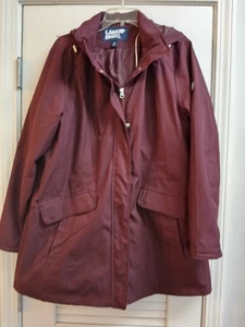 Chaqueta Lands End para mujer cremallera completa bolsillos con capucha borgoña talla X grande - Imagen 1 de 4