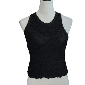 Top para mujer ATELIER BY KIRIOUS sin mangas negro texturizado talla M ceñido al cuerpo elegante - Imagen 1 de 12