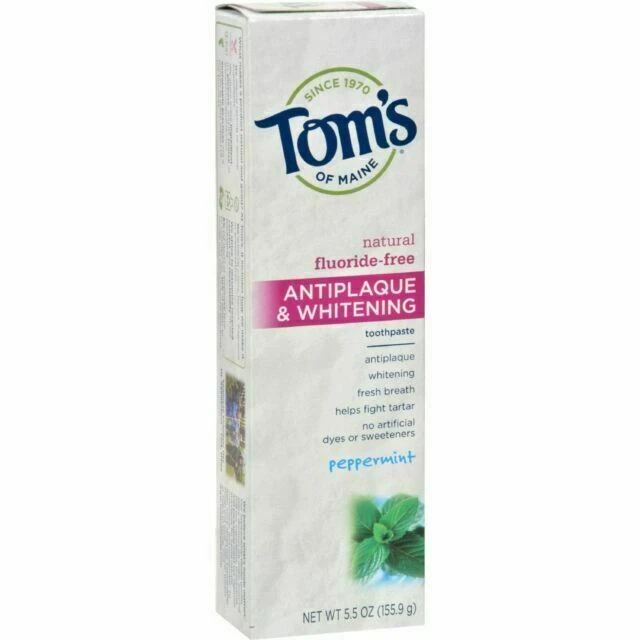 Tom's of Maine 683079 Fluoride-Free Peppermint Toothpaste - 5.5oz