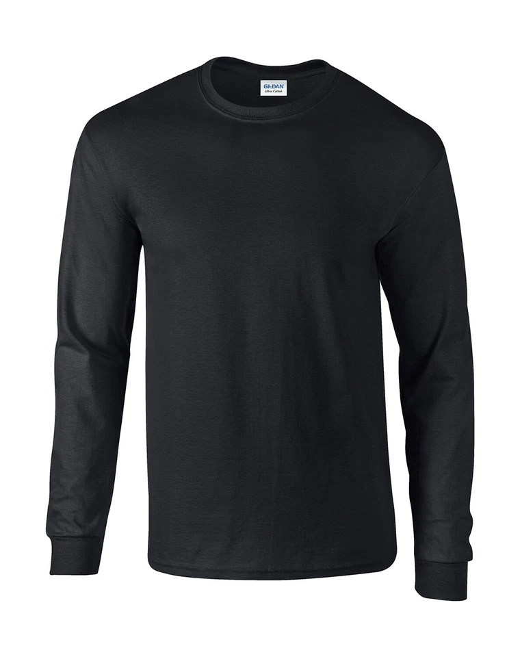 T-shirt Herren Gildan Ultra Cotton Classic Fit Adult Langarm Rundhals Freizeit Dark Heather XL