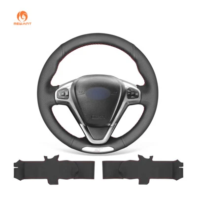 DIY Faux Leather Car Steering Wheel Cover Steering Wheel Cover For Ford Fiesta ST 2012-2017 - Image 1 of 4