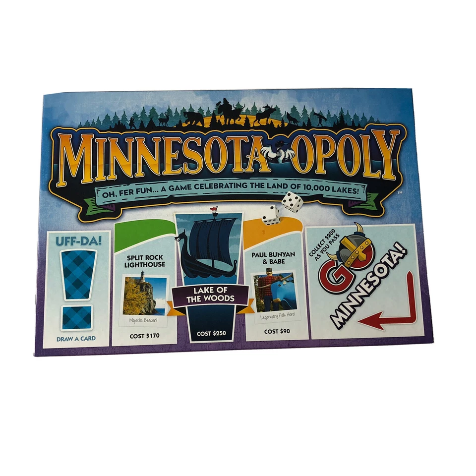Minnesota Opoly Monopoly Juego Uff-Da. Oh Fer Fun Celebrando 10.000 Lagos Foto 1 de 1