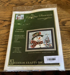 "Christmas Snowman" Counted Cross Stitch Kit Dyan Allaire - Picture 1 of 2