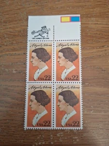 US Stamps Scott 2146 Zip Block Of 4 Abigail Adams MNH OG 22c 1985 - Picture 1 of 2