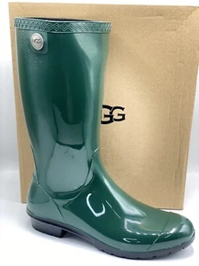 UGG Shaye Waterproof Rain Boots Women 11 Pine Green NIB	 - Picture 1 of 10