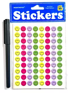 Emojis Stickers Teacher Reward Scrapbooking Card Craft Paper Heartnotes 3 sheets - Picture 1 of 1