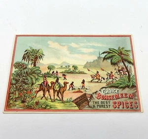 Victorian Trade Card Bohsemeem Spices Black Natives Camels Weikel Smith Phila - Picture 1 of 2