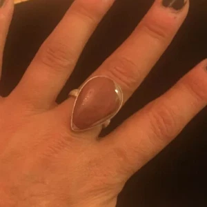 Big Chunky Red Jasper & 925 Sterling Silver Teardrop Statement Ring - Size 8 - Picture 1 of 6