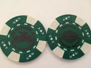 MERIDA, YUCATAN, MEXICO PENINSULA HARLEY DAVIDSON POKER CHIP (GREEN & WHITE) - Picture 1 of 1