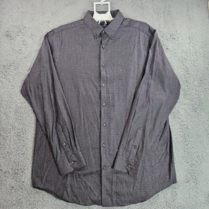 Hart Schaffner Marx Shirt Mens XLT Button Up Long Sleeve Houndstooth Brown - XLT - Picture 1 of 11