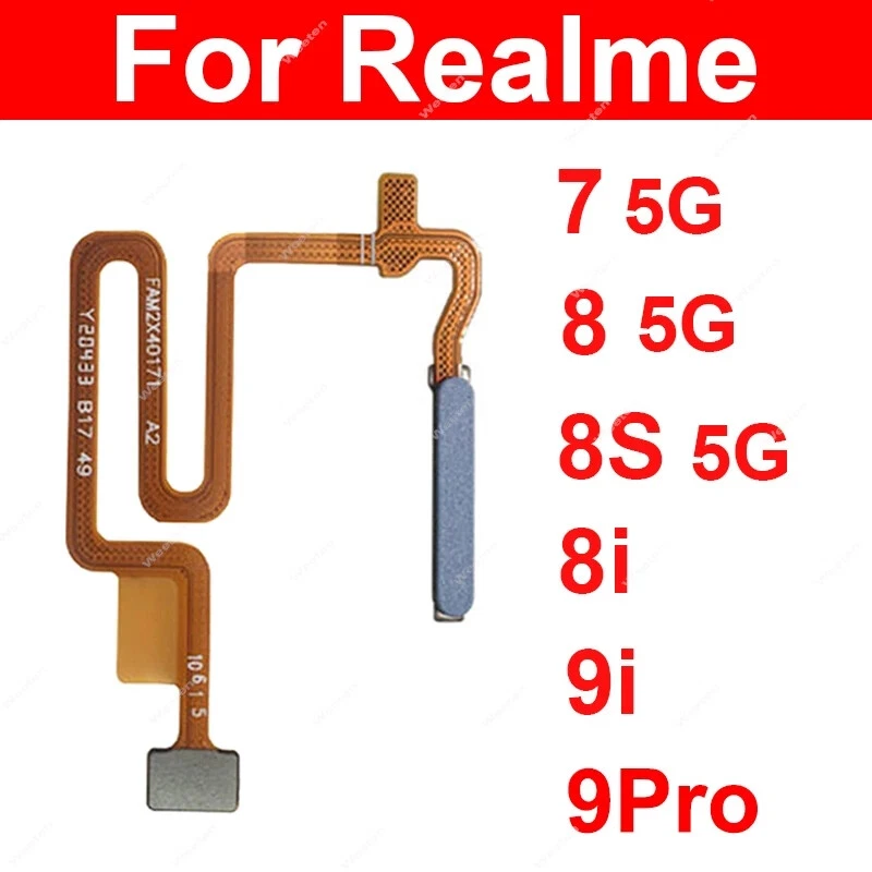 Fingerprint Sensor Flex Cable For Realme 7 5G 8 8S 5G 8I 9I 9Pro 4G 5G  - Bild 1 von 1