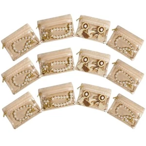 12 Pcs Travel Jewelry Organizer, Velvet Mini Pouch with Clear Zipper Pocket, ... - Picture 1 of 5