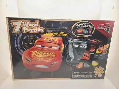Juego de rompecabezas de 3 coches 7 rompecabezas de madera con bandeja 108 piezas con rompecabezas Rust-eze Disney Foto 1 de 3