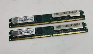 4GB (2 x 2GB) Transcend PC2-6400U 800MHz DDR2-800 DIMM LP Computer Memory - Picture 1 of 3