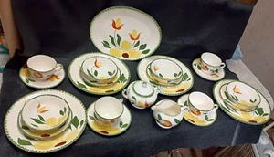 SET 4 PEZZI SET TAVOLO CRESTA BLU CERAMICA SUD PRATO DI MONTAGNA 23 PEZZI - Foto 1 di 12