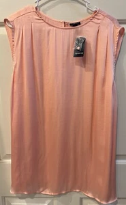TORRID Apricot Pink Satin Blouse/Tank w/Pleated Shoulder Accents-Sz 3(3X)-NWT - Picture 1 of 5