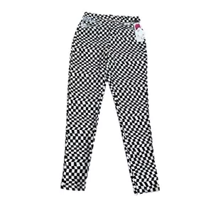 Zoe+Phoebe Womens Black & white checkered leggings Size M L NWT - Picture 1 of 5