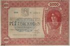 5000 korun 1919 vzacna bankovka UNC 