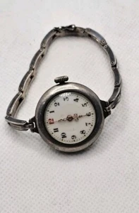 Antike Silber Armbanduhr mit 925 Sterling Armband funktioniert nicht Sammlung - Bild 1 von 13