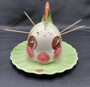 Anthropomorphe Fisch Zahnstocher Halter Vorspeisenplatte Gayet of California - Bild 1 von 12