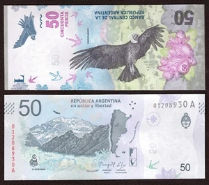 Argentinien 50 $ "Condor Bird" Banknote unc "A" Serie - Bild 1 von 1