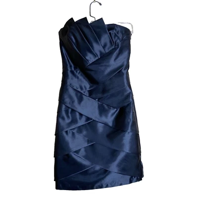 jessica mcclintock dress size 8 black strapless cocktail vintage - Image 1 of 4