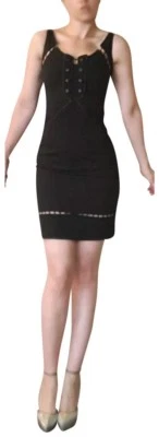 Vestido Lápiz Zac Posen Negro Ajustado Vaina Darda Talla 6 S Foto 1 de 4