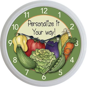 Vegetables Vegetable Veggies Wall Clock Vegan Fruit Tomato Custom Personalized - Picture 1 of 5