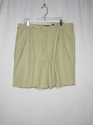 Bermuda BRANDINI CÁQUI SÓLIDO MISTURA DE NÁILON PLISSADA FRENTE 7" COSTURA INTERNA TAMANHO 40 #Z659 - Imagem 1 de 2